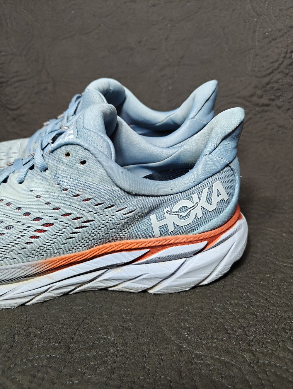 Hoka One One Clifton 8 Blue Fog Sneakers Women's Running Shoe Size 11B - Picture 4 of 9